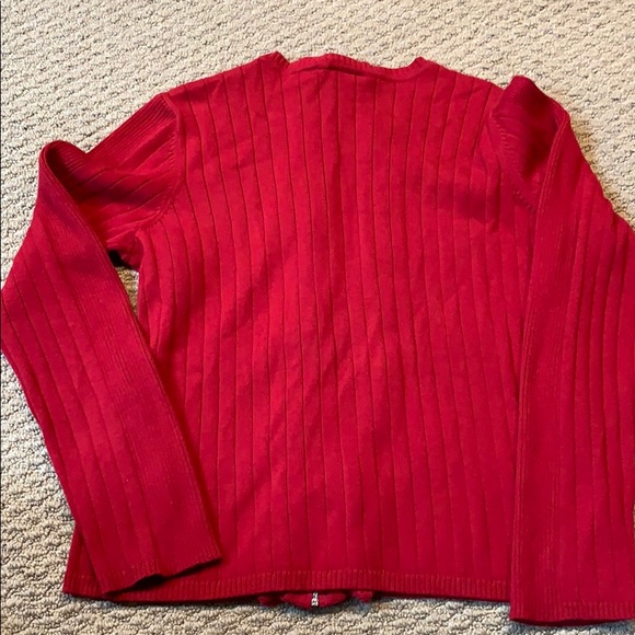 Emma James Red zip up cardigan petite size M - Picture 4 of 4